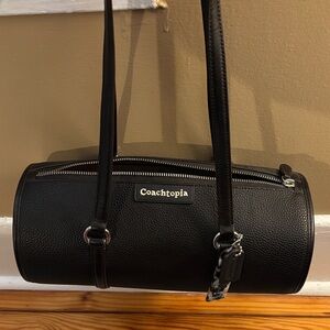 Coachtopia Black Leather Barrel Bag